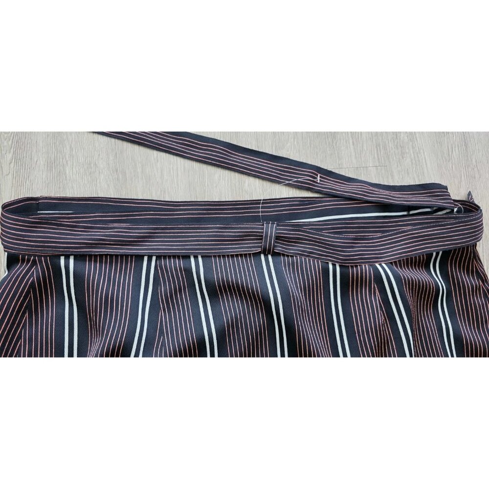 Banana Republic Striped Maxi Wrap Skirt Size 14‎ Navy Red Lined - Picture 14 of 16
